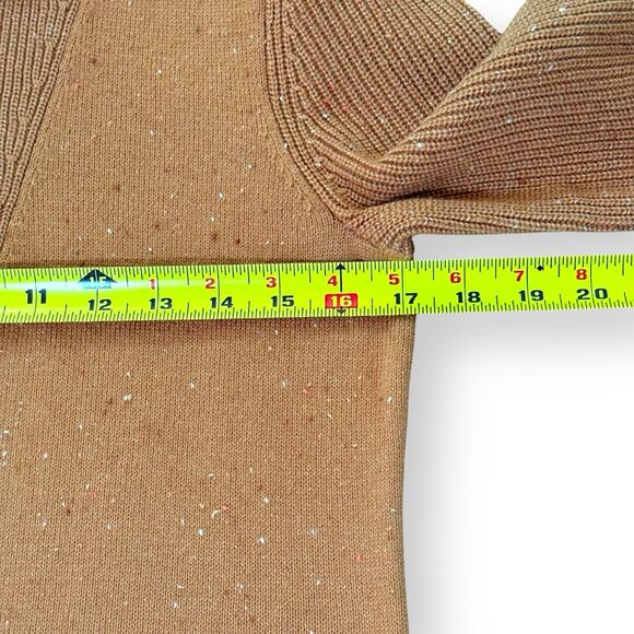 NWT Talbots Zip Collar Sweater Dress Tweed Tan Womens Petite Small SP Cotton - Picture 10 of 13